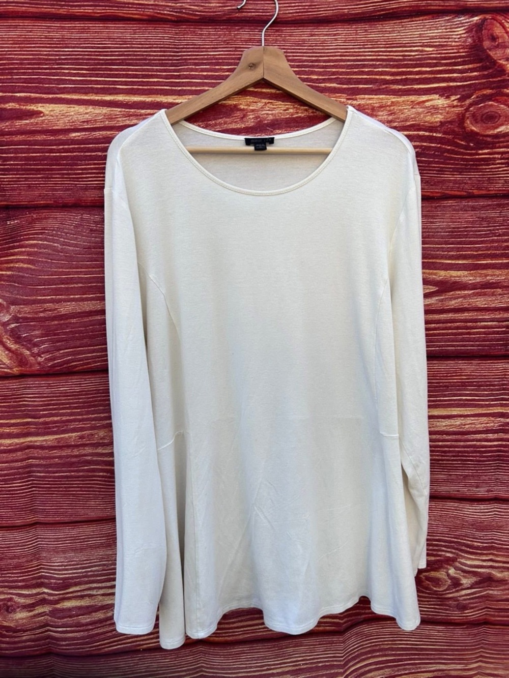 J Jill Wearever collection 3X Women’s Long Sleeve Scoop Neck Top Cream